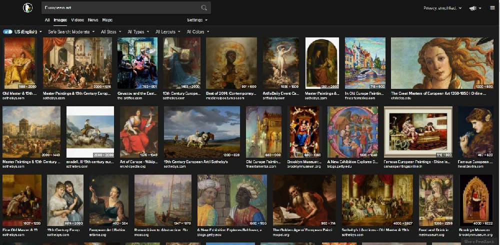 DuckDuckGo European Art