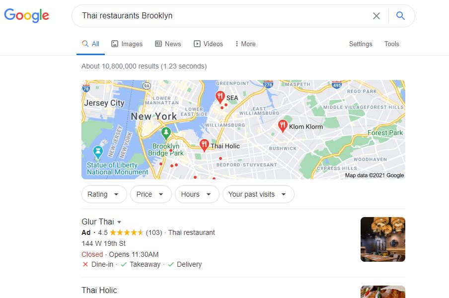 Google Thai Restaurants